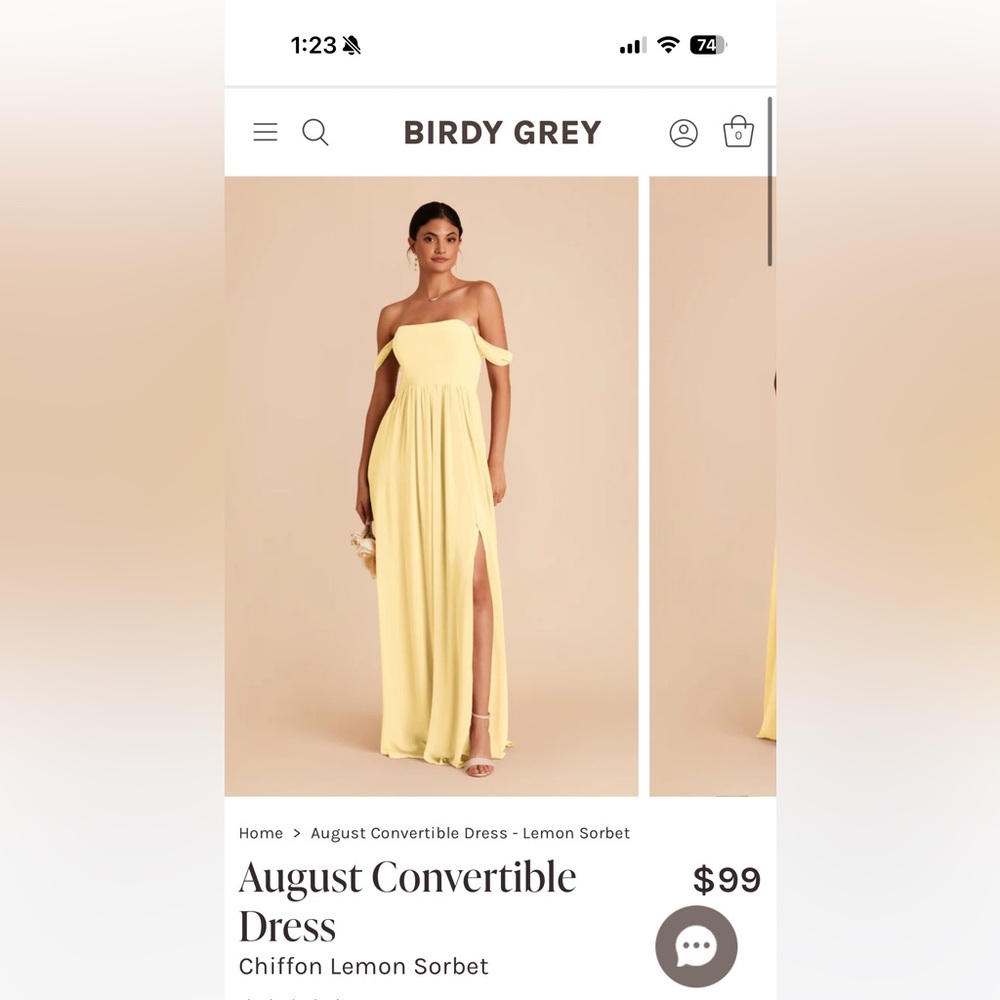 Birdy Grey Lemon Sorbet Strapless Dress